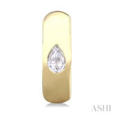 1/4 Ctw Bezel Set Pear Cut Diamond Fashion Huggie Earrings in 14K Yellow Gold